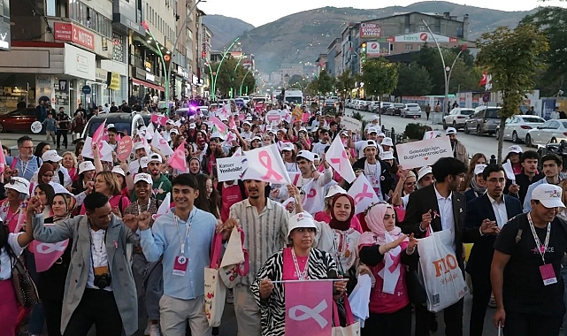 Muş'ta kansere karşı omuz omuza yürüyüş